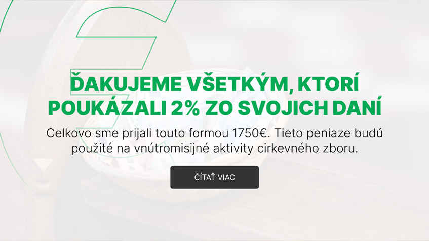 Ďakujeme za 2% z vasich dani